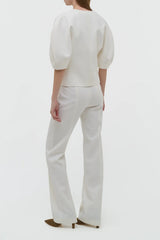 Waverly Top in Ivory Recycled Wool