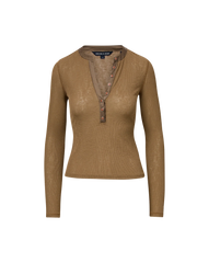 Drexler Ribbed Henley Top