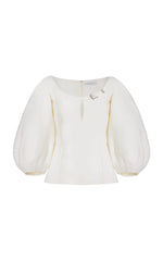 Siro Sequin Top in Ivory Virgin Wool