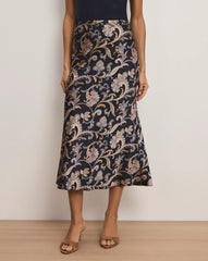 Clover Paisley Midi Skirt
