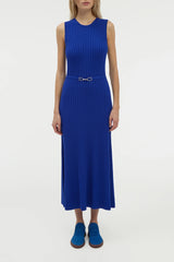 Meier Knit Midi Dress in Cobalt Merino Wool Cashmere