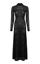 Anya Knit Maxi Dress in Black Merino Wool Cashmere