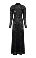 Anya Knit Maxi Dress in Black Merino Wool Cashmere