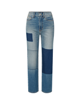 Dylan Patchwork Straight-Leg Jean