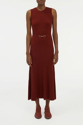 Meier Knit Midi Dress in Burnt Sienna Merino Wool Cashmere
