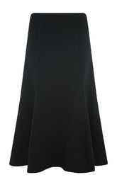 Patterson Midi Skirt in Black Double-face Recycled Cashmere