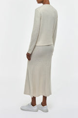 Manni Knit Maxi Skirt in Ivory Cashmere