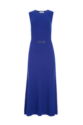 Meier Knit Midi Dress in Cobalt Merino Wool Cashmere