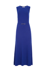 Meier Knit Midi Dress in Cobalt Merino Wool Cashmere