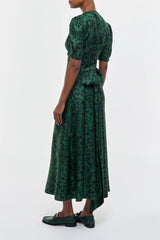 Larkin Maxi Dress in English Green Printed Silk