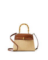Veronica Beard Raffia Dash Top-Handle Bag