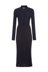 Ardor Knit Maxi Dress in Dark Navy Cashmere Silk