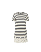Rhue Striped Lace-Hem Mini Dress