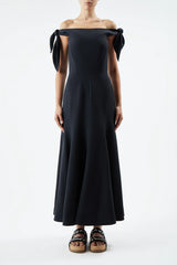 Eda Dress in Black Silk