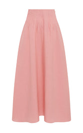 Penelope Midi Skirt in Rosa Aloe Linen