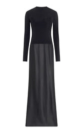 Jessamy Maxi Dress in Black Silk Satin