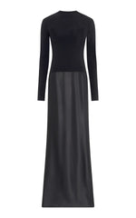 Jessamy Maxi Dress in Black Silk Satin