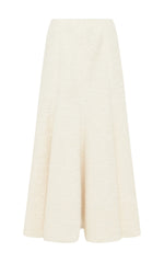 Amy Midi Skirt in Ivory Recycled Cashmere Boucle