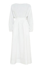Ahmose Maxi Dress in White Aloe Linen