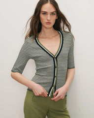 Calliope Knit Button-Front Top
