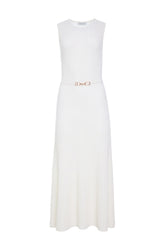 Meier Knit Midi Dress in Ivory Merino Wool Cashmere