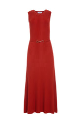 Meier Knit Midi Dress in Antelope Orange Merino Wool Cashmere