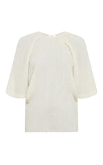 Nula Top in Ivory Plisse Silk