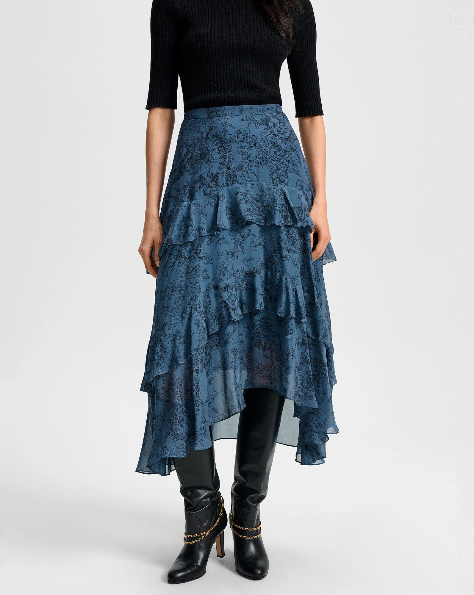 Graeme Silk Midi Skirt