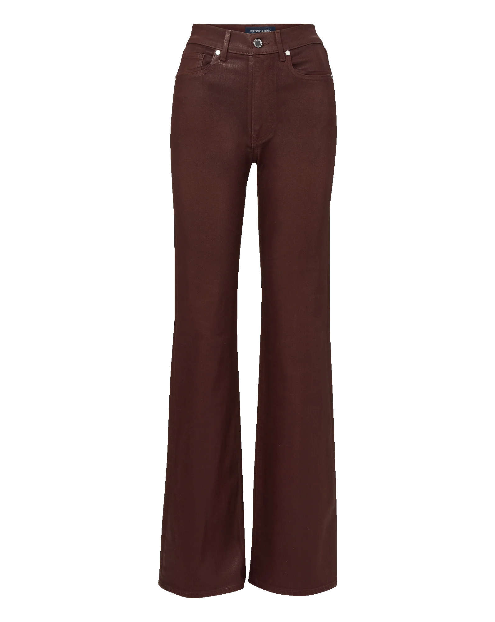 Crosbie Coated Slim Wide-Leg Jean