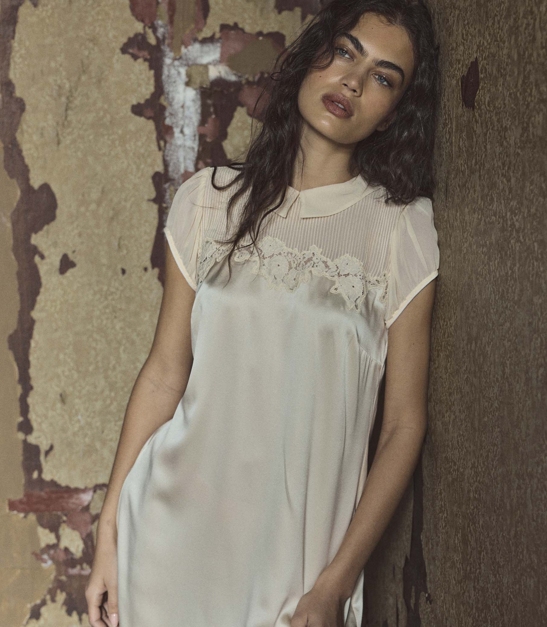 PERLE DRESS -- VANILLA