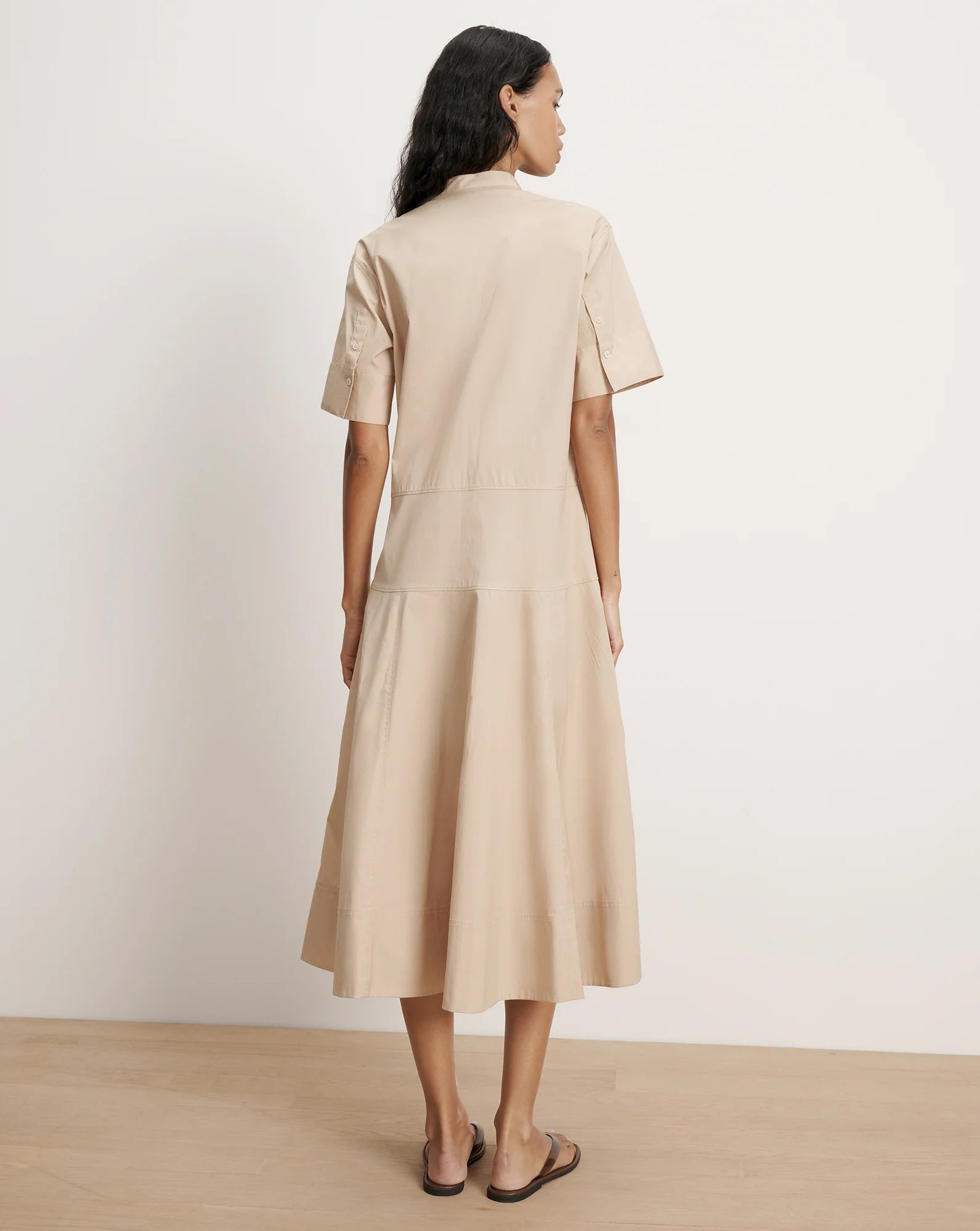 Cam Drop-Waist Midi Shirtdress