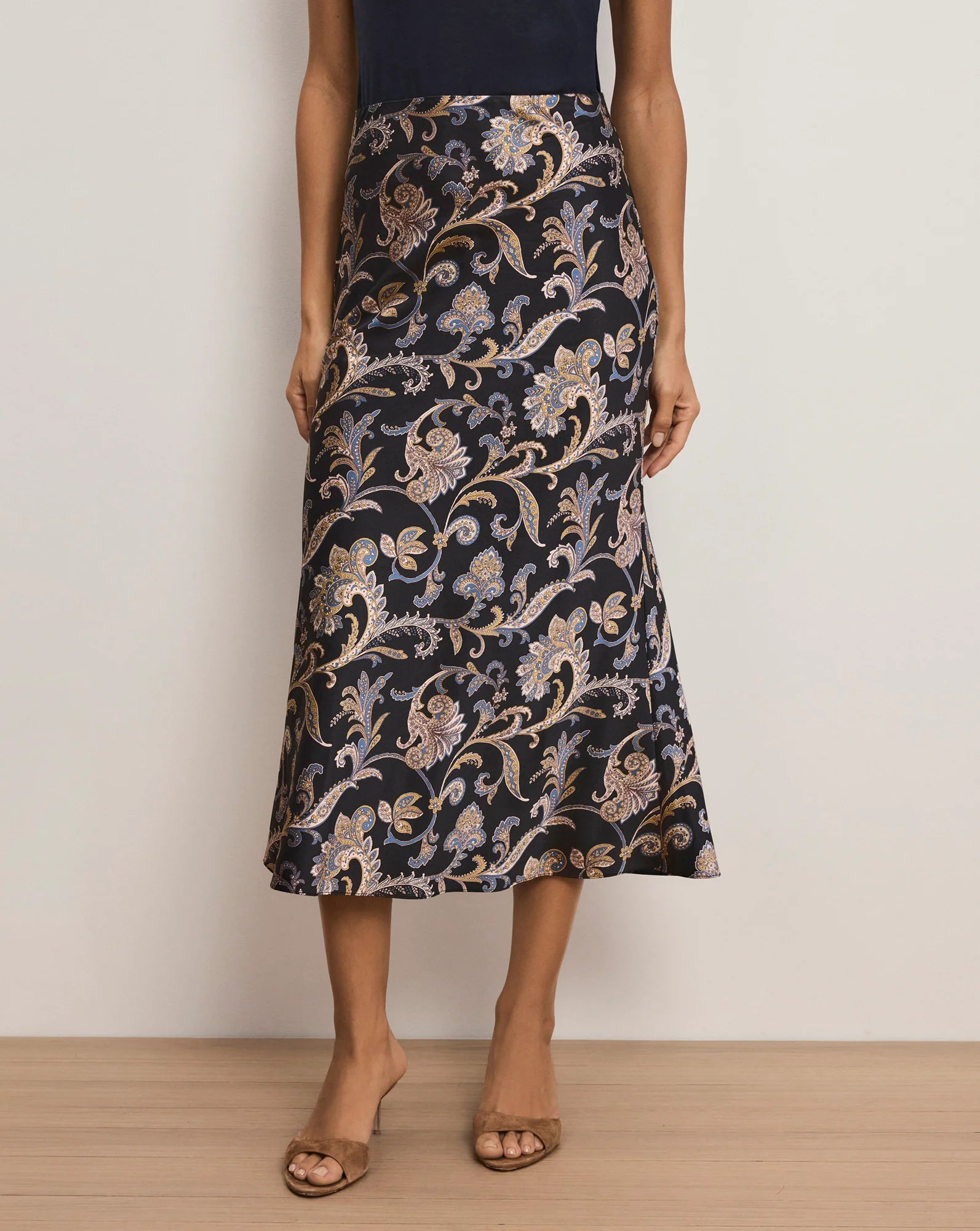 Clover Paisley Midi Skirt