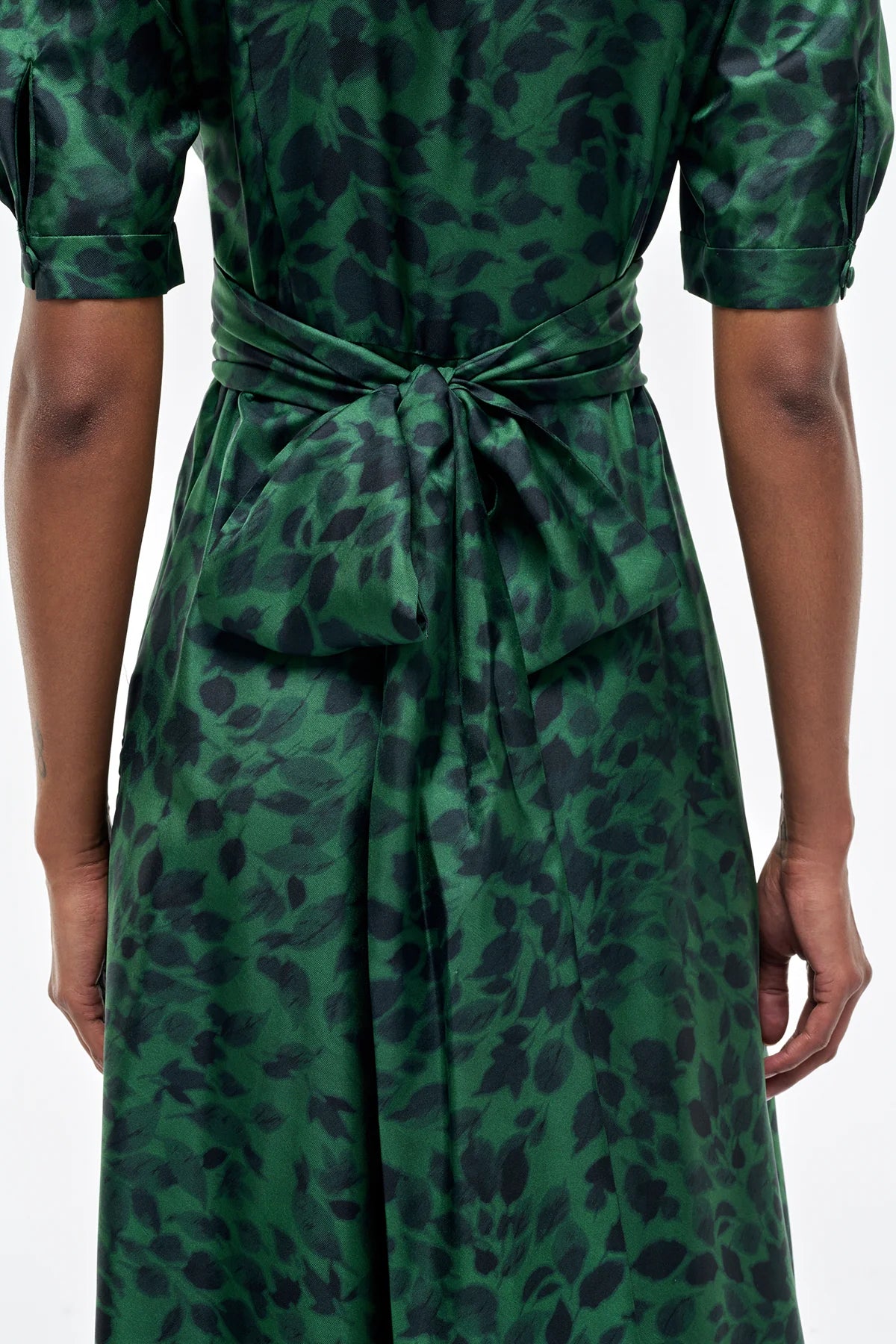 Larkin Maxi Dress in English Green Printed Silk