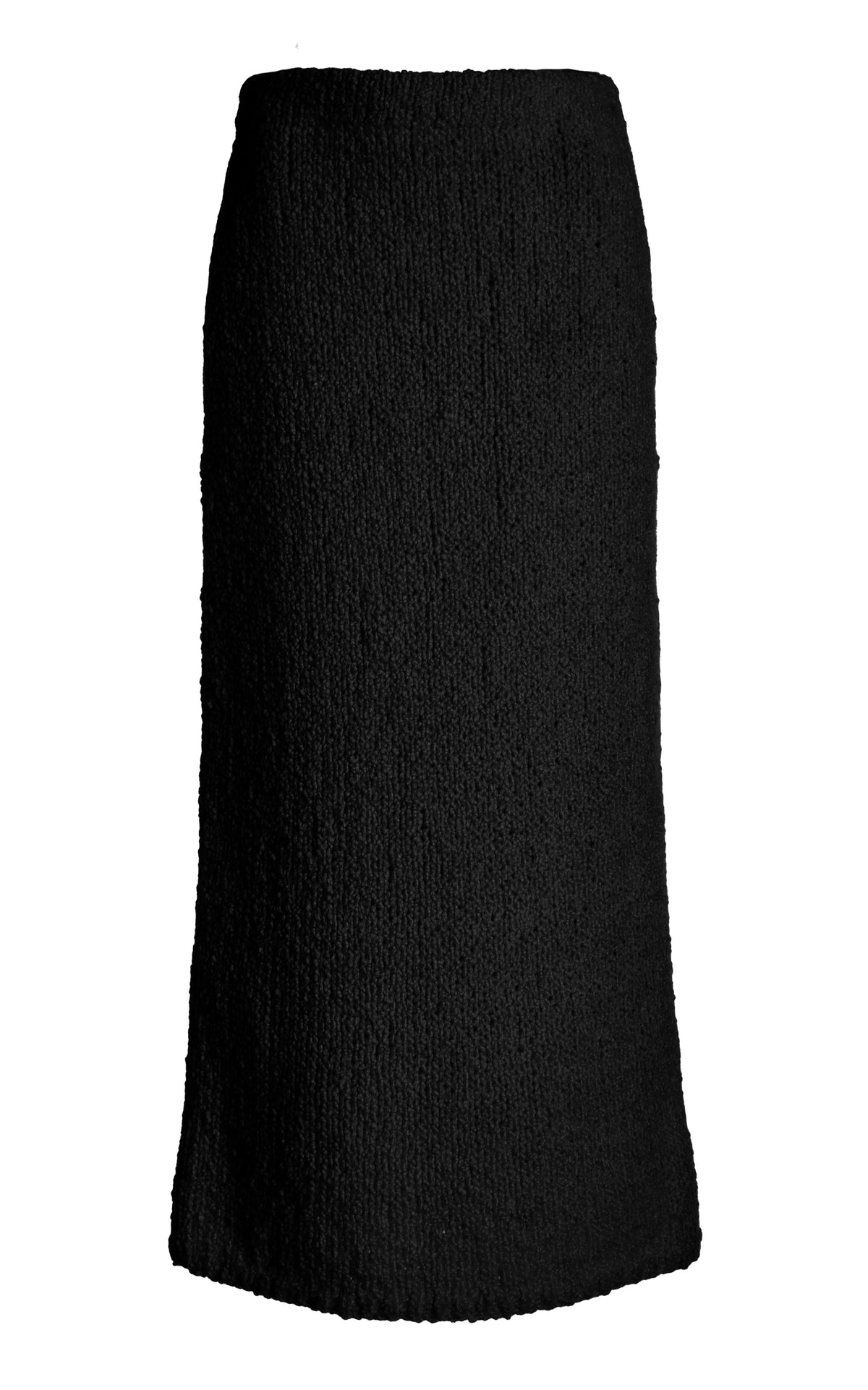 Titan Knit Maxi Skirt in Black Cashmere Boucle