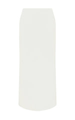 Manuela Midi Skirt in Ivory Soft Leather