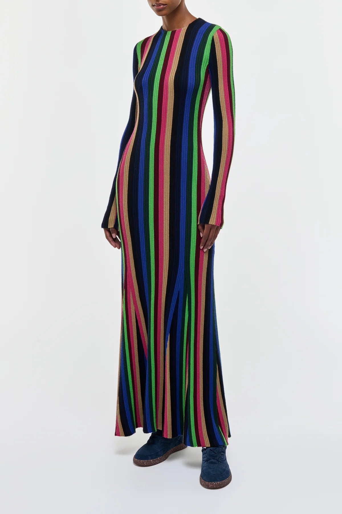 Affinity Knit Maxi Dress in Multi Cashmere Silk