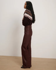 Crosbie Coated Slim Wide-Leg Jean