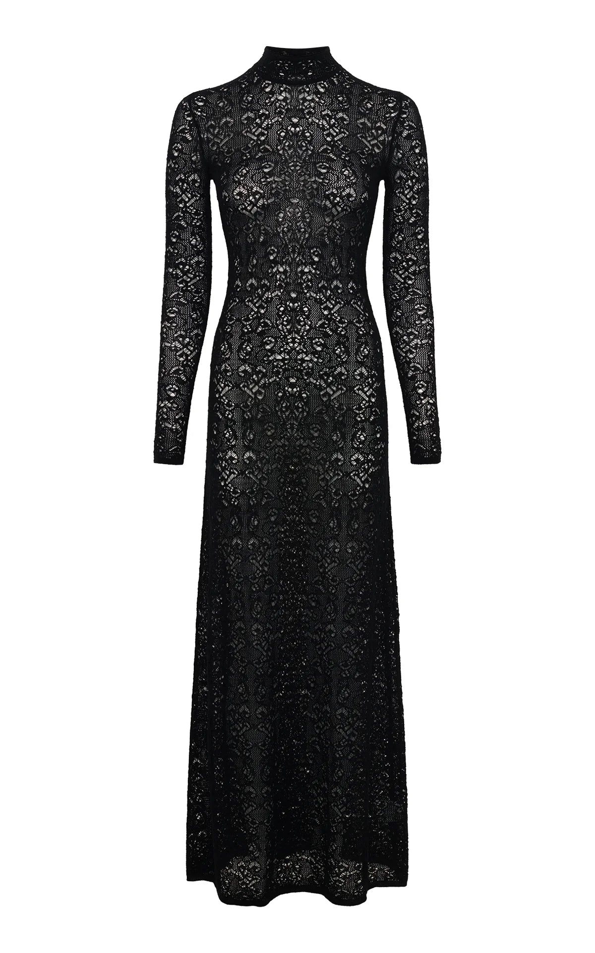 Anya Knit Maxi Dress in Black Merino Wool Cashmere