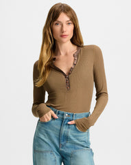 Drexler Ribbed Henley Top
