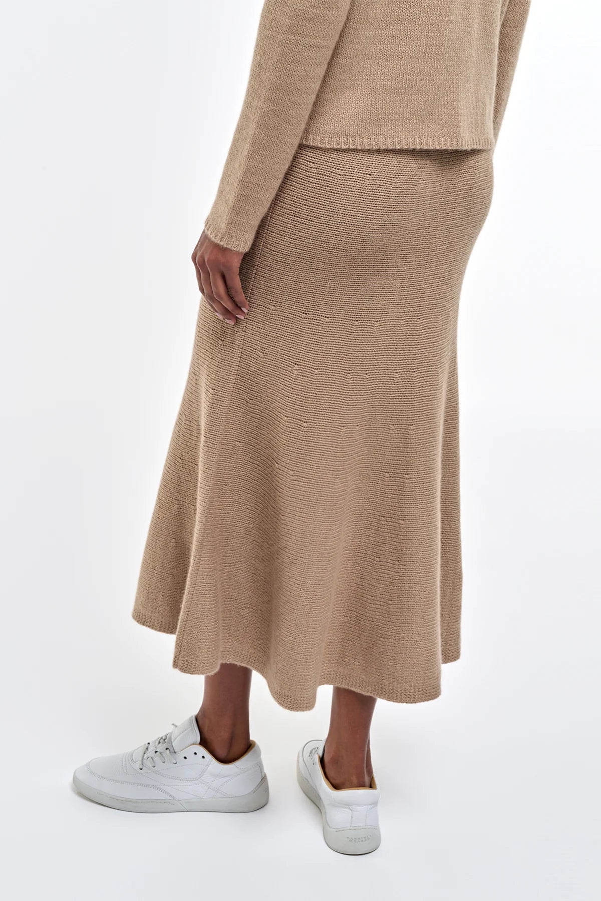 Manni Knit Maxi Skirt in Camel Cashmere