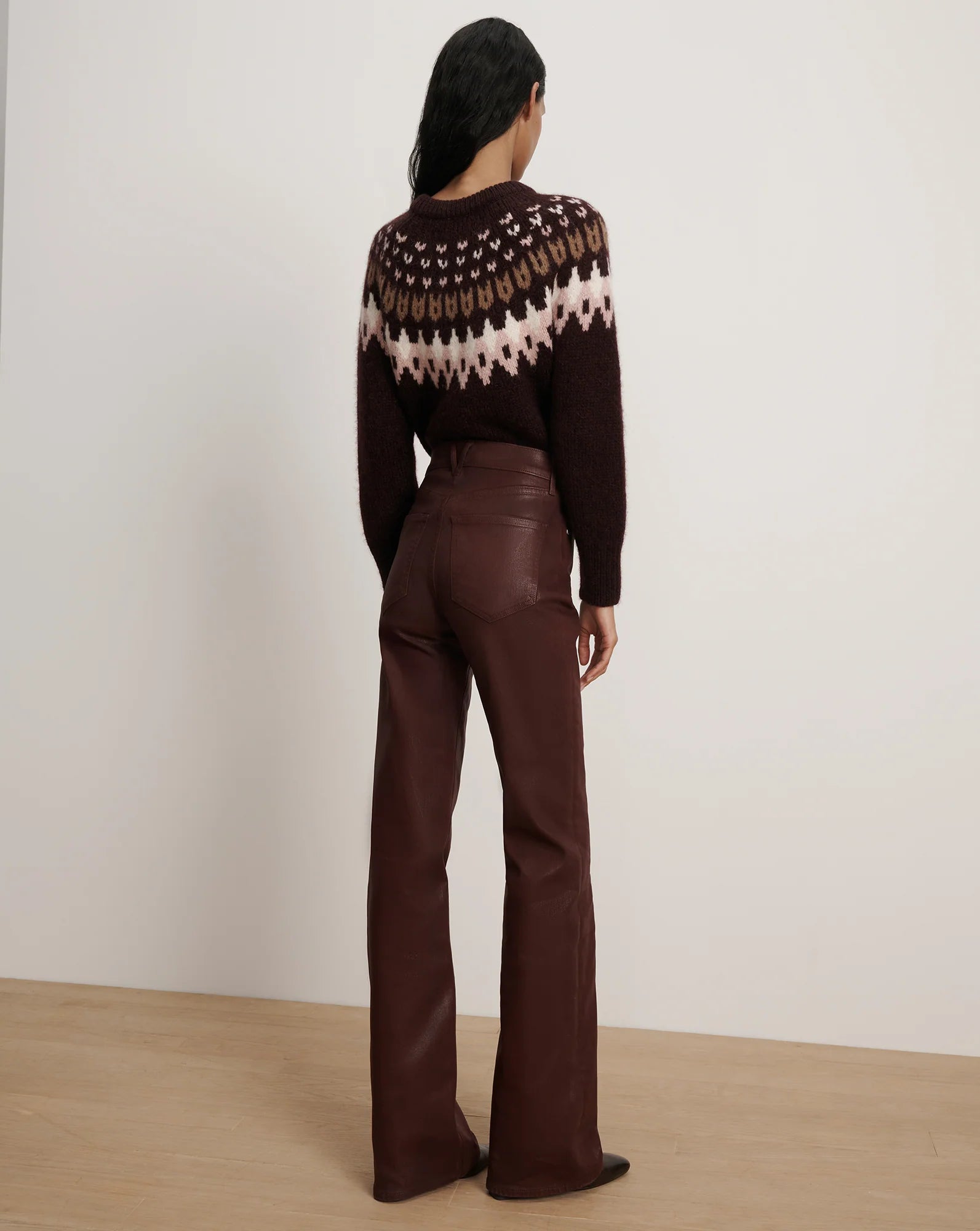 Crosbie Coated Slim Wide-Leg Jean