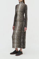 Bragi Knit Maxi Skirt in Greyscale Cashmere Silk