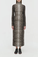 Bragi Knit Maxi Skirt in Greyscale Cashmere Silk