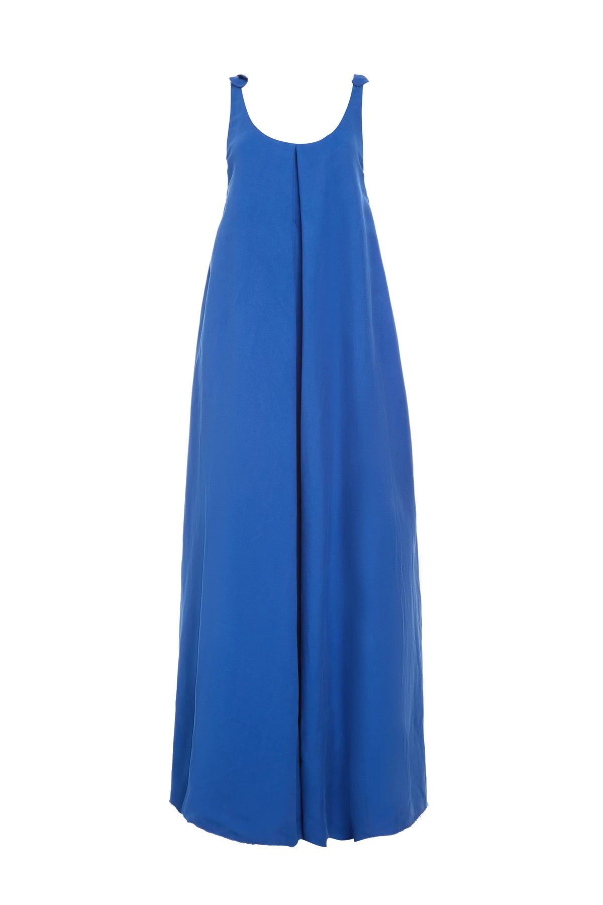 Aras Maxi Dress in Cobalt Linen Silk