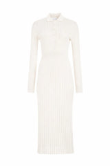 Ardor Knit Maxi Dress in Ivory Cashmere Silk