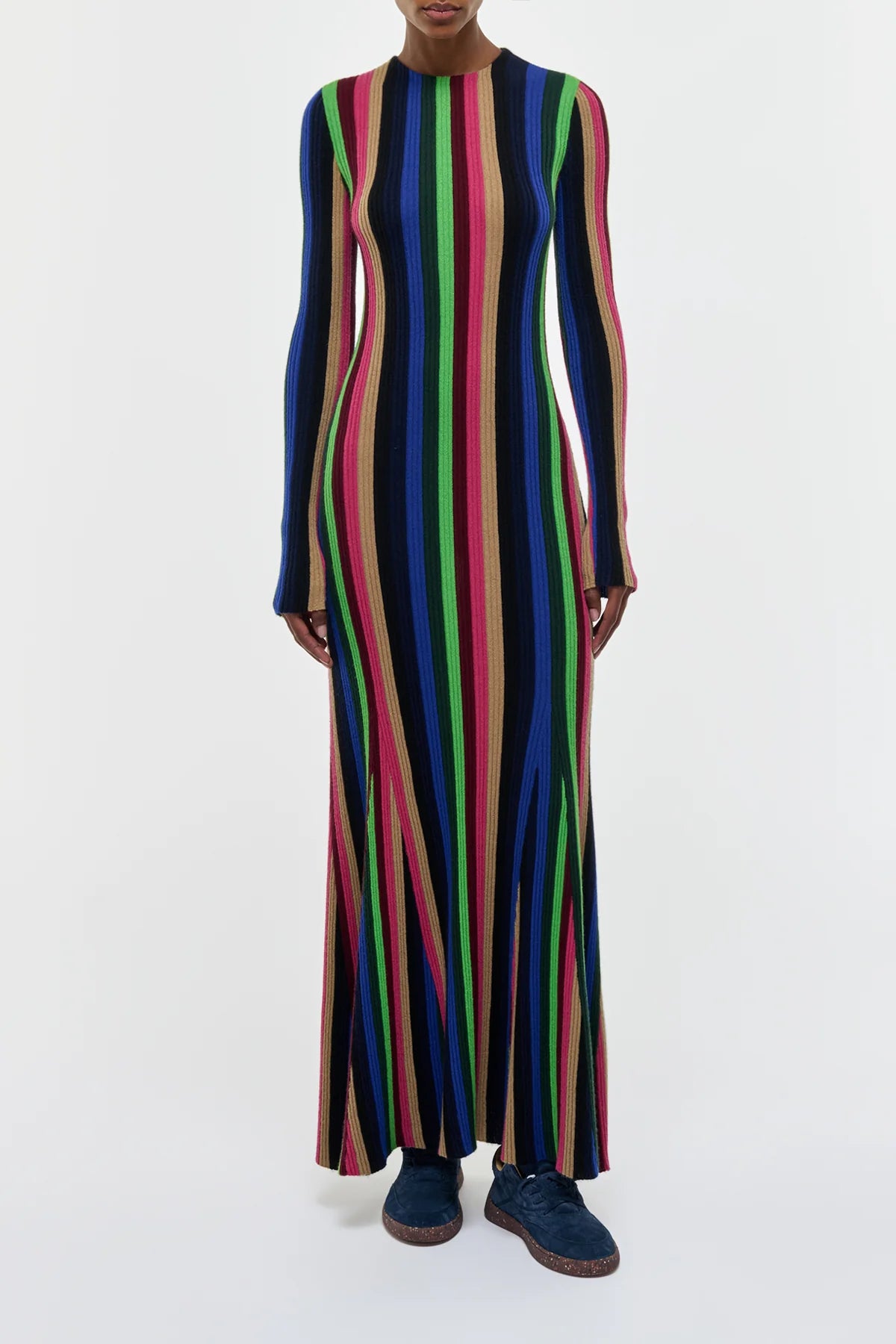 Affinity Knit Maxi Dress in Multi Cashmere Silk