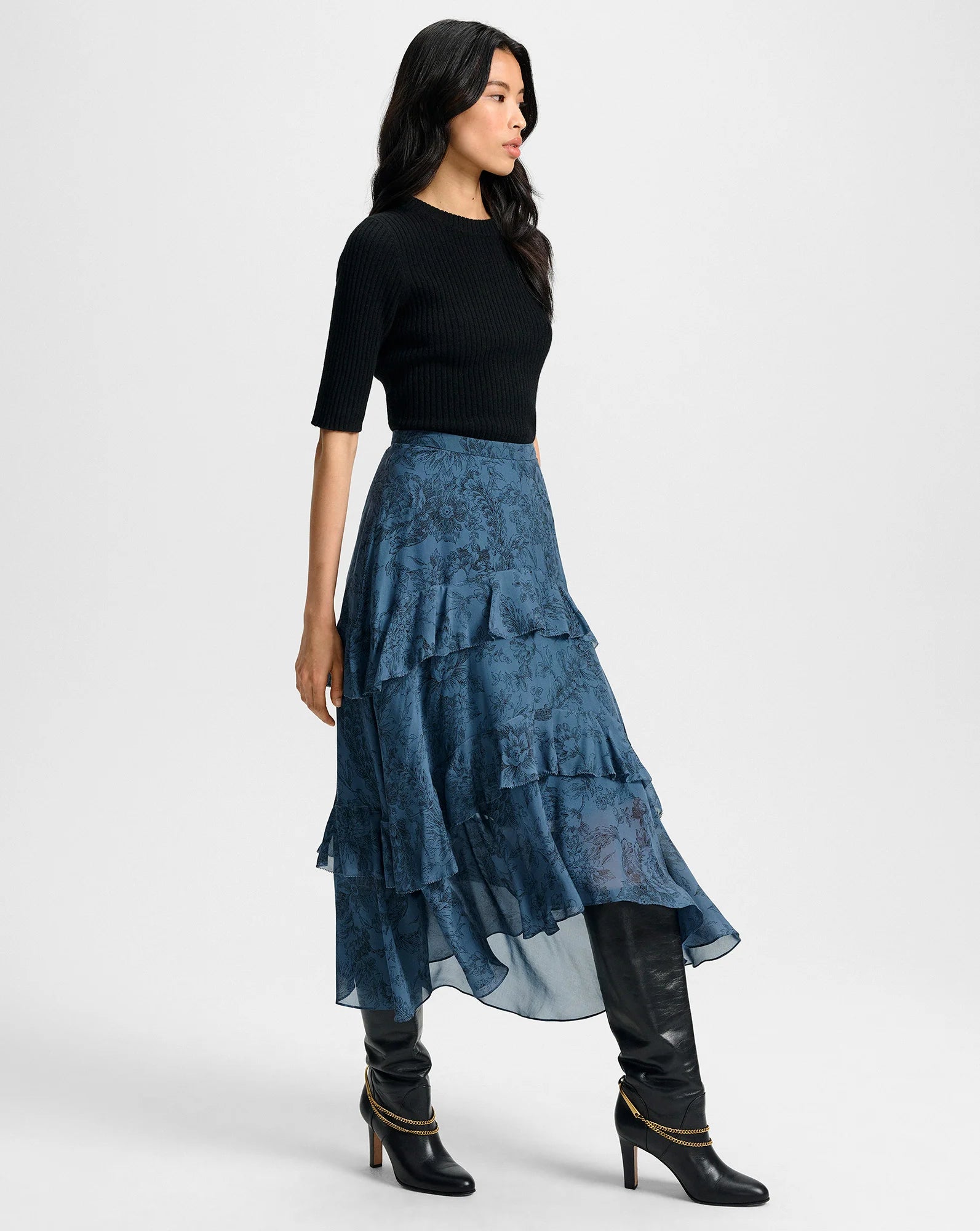 Graeme Silk Midi Skirt