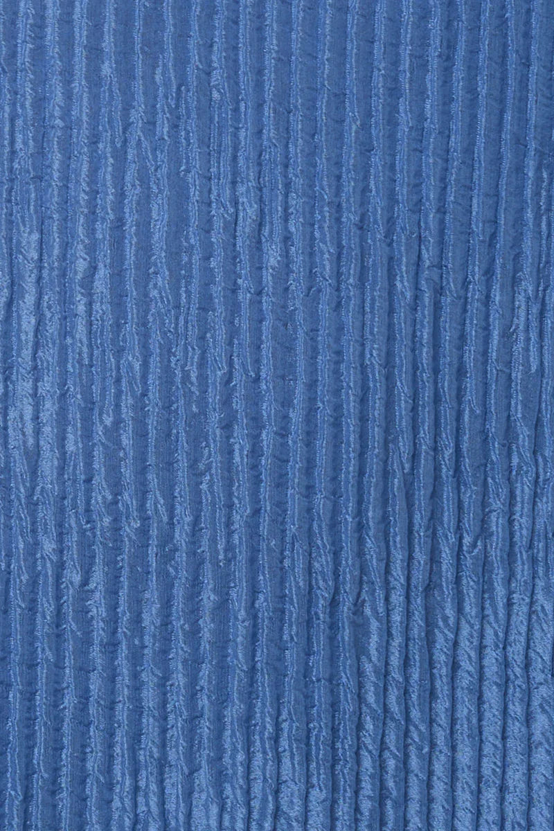 Carling Maxi Dress in Sky Plisse Silk