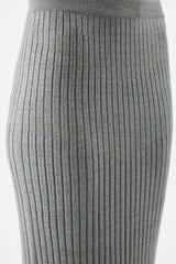 Conti Knit Midi Skirt in Light Blue Melange Cashmere