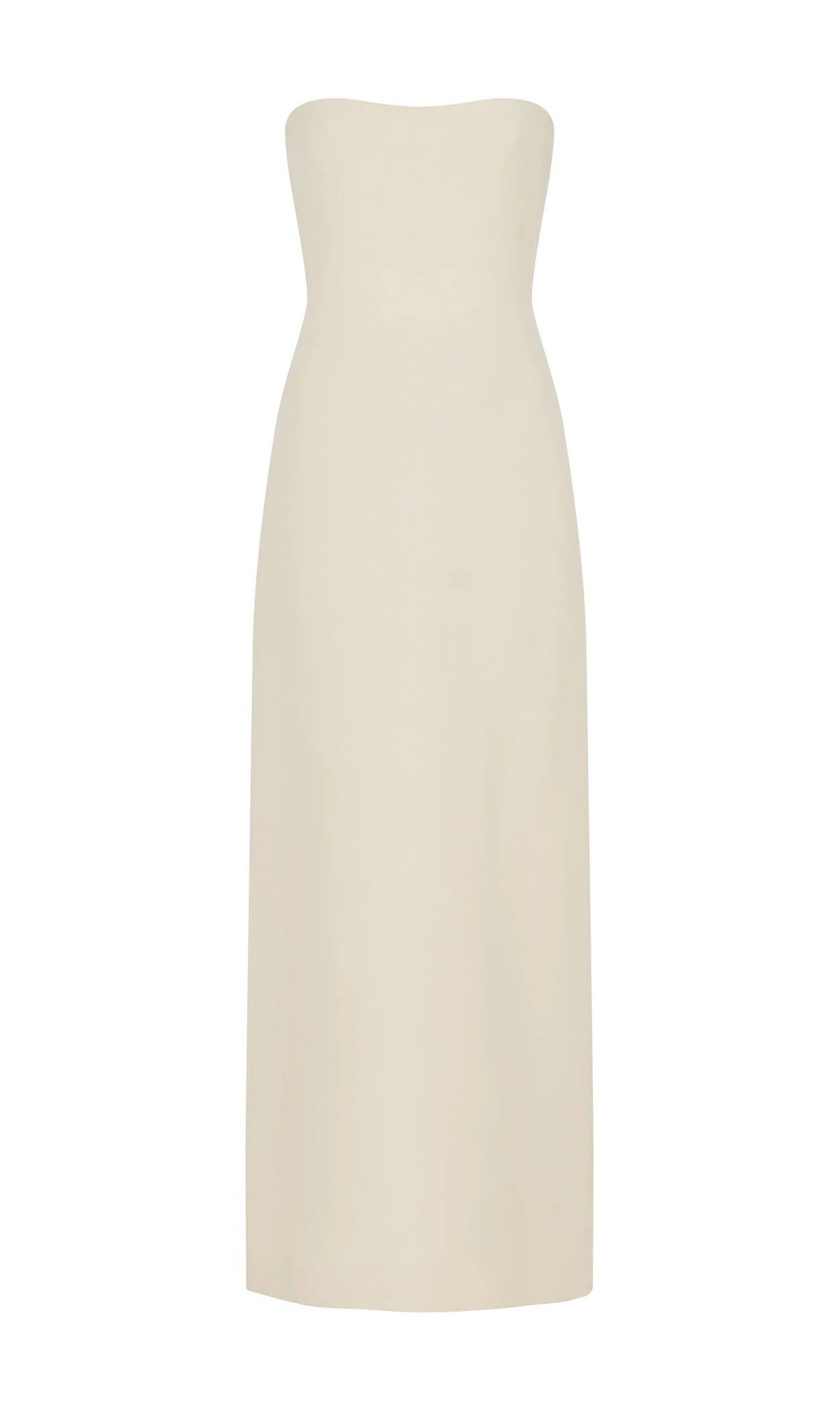 Opus Maxi Dress in Ivory Wool Silk Cady